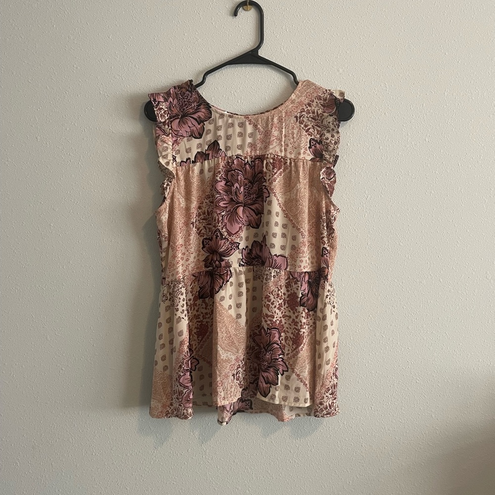Maurice’s Floral Patchwork Sleeveless Blouse “Size L”